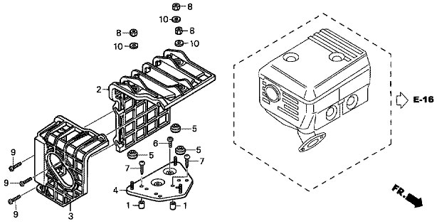   honda gx200 qh q4 Muffler Cover