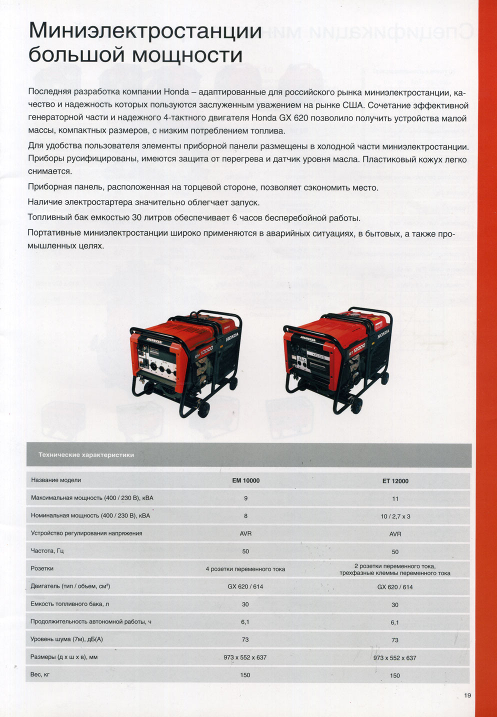 honda em10000 � et12000